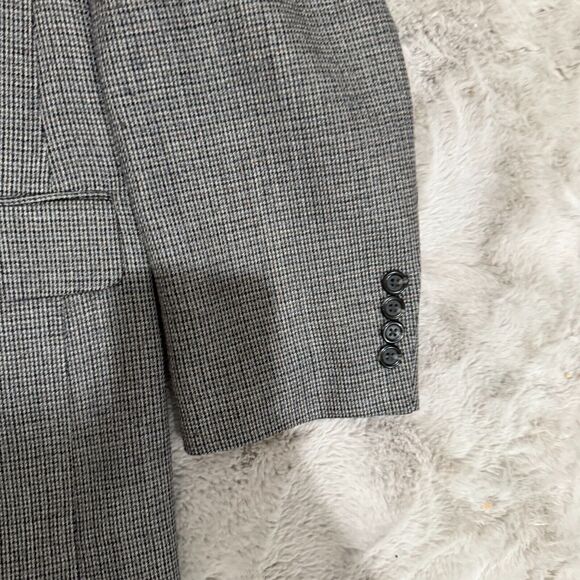 Lauren Ralph Lauren Men’s Houndstooth‎ Blazer 44S 100% Lambswool Gray Sport Coat - Picture 6 of 10